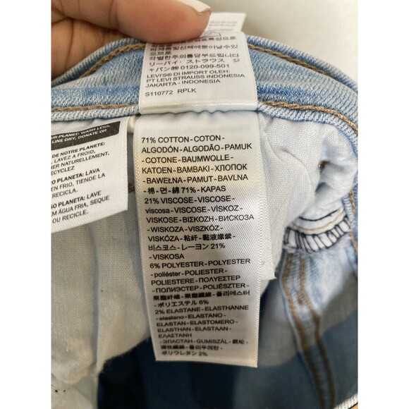 LEVI’S 724 HIGH RISE STRAIGHT Crop Distressed Jeans Blue Women’s 32 X 26 - Picture 9 of 12